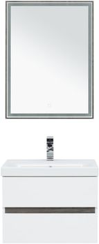 Мебель для ванной Aquanet Беркли 60 белый/дуб рошелье (зеркало дуб рошелье) 00258906 — фото 16, Комплекты мебели для ванной