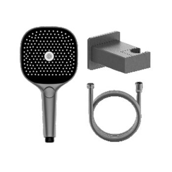 Лейка для душа с держателем и шлангом Raglo R476.41.09, графит — фото 1, Лейки для душа