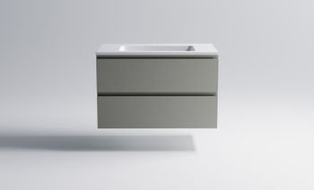 Нижний шкаф Альфа 90 с 2 ящиками серо-бежевый (NCS S 3502-Y матовый) + Раковина "Альфа 90" 3060007ncss3502-y+04010008 — фото 2, Тумбы с раковиной