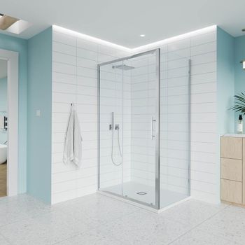 Душевой угол Veconi Evo 100SP CH 1200х1100x1950, хром, прозрачное стекло E1-SP-CH-120110-01-C9 — фото 1, Душевые уголки