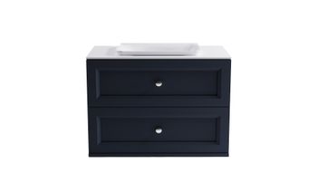 Товар: Тумба Классик 90 с 2ящ RAL7024 мат. с раковиной Ретро бел гл. и столешницей Solid бел гл. 4631177714382 - фото 2 Тумба Классик 90 с 2ящ RAL7024 мат. с раковиной Ретро бел гл. и столешницей Solid бел гл. 4631177714382 — фото 2, Тумбы с раковиной