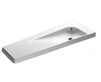 Раковина HATRIA GRANDANGOLO Y0V001 подвесная или на тумбу без отверстия с переливом цвет белый — фото 1, Раковины