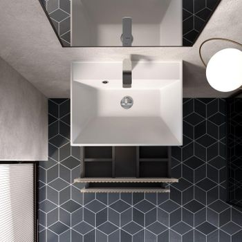 AQM900160BG "S1" тумба под умывальник подвесная 60 см., цвет бежевый. — фото 2, Тумбы под раковину