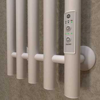 Полотенцесушитель электрический INARO 1200х240 правый, скр.монтаж, СНШ, белый матовый(RAL 9016), (Ferrum, 8 крючков), Маргроид Inaro-12024-1049-9016R — фото 4, Электрические полотенцесушители