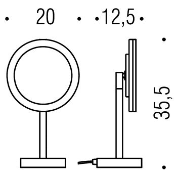 Косметическое зеркало COLOMBO DESIGN SPECCHI INGRANDITORI B9750 настольное с подсветкой увеличение 3 раза питание от розетки цвет хром — фото 1, Зеркала в ванную комнату