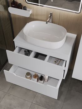 Orange Line Li-80TuwMDF+B04-600W тумба с раковиной подвесная 80 см, белый Li-80TuwMDF+B04-600W — фото 4, Тумбы с раковиной