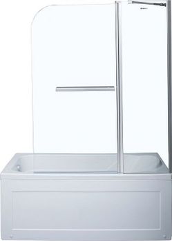 Шторка на ванну Aquanet SG-1200, прозрачное стекло — фото 2, Шторы для ванной