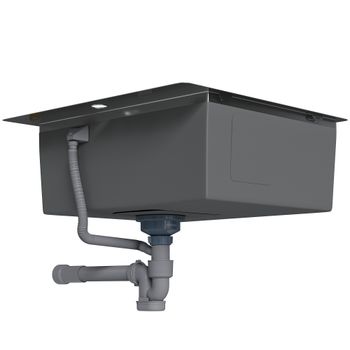 Кухонная мойка Reflexion Iseo RX2265BL оружейная сталь — фото 410, Кухонные мойки