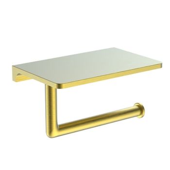 Держатель для туалетной бумаги с полочкой Raglo R320.03.03, золотой сатин — фото 1, Держатели туалетной бумаги