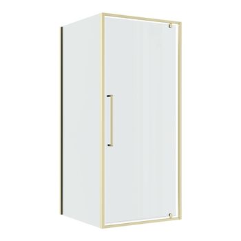 Душевое ограждение Niagara Nova NG-45-9ASG-A80SG-34 (90х80х195) прямоугольник,распашная,золото сатин,стекло прозрачное,2 места — фото 1, Душевые уголки