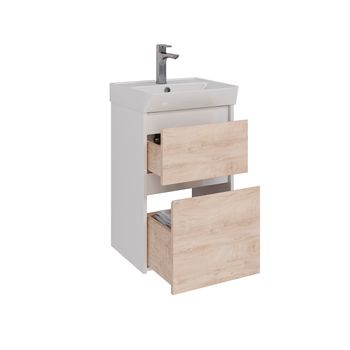 Тумба Lemark COMBI 45см под 1 раковину, подвесная/напольная, 2 ящика, цвет фасада: Дуб кантри, цвет LM03C45T-dub — фото 1, Тумбы под раковину