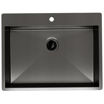 Кухонная мойка Reflexion Iseo RX2265BL оружейная сталь — фото 307, Кухонные мойки