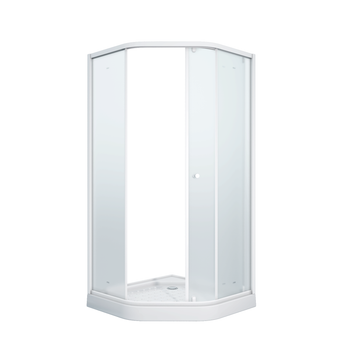 Уголок ZEР91FR душевой PARLY с поддоном (90х90х197) — фото 1, Душевые уголки