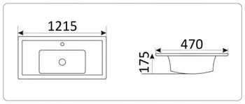 Умывальник CeramaLux 840-120 — фото 1, Раковины