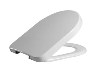 Сиденье для унитаза, Villeroy&Boch, Subway, с крышкой, ширина, мм-375, глубина, мм-540, высота, мм-30, тип шарниров-SoftClose, Quick Release, материал шарниров-нержавеющая сталь, цвет шарниров-хром, цвет-белый 9M55S101 — фото 1, Сиденья для унитаза