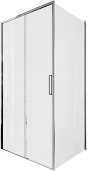 Душевой уголок Aquanet Pleasure Evo 100x90 AE65-100x90-CT профиль хром, прозрачное стекло — фото 1, Душевые уголки
