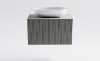 Тумба М-40 70см 1ящ NCS S 3502-y мат./волна, раковина Атрия бел гл, столешница Solid в цвете 4631177714702 — фото 2, Тумбы с раковиной