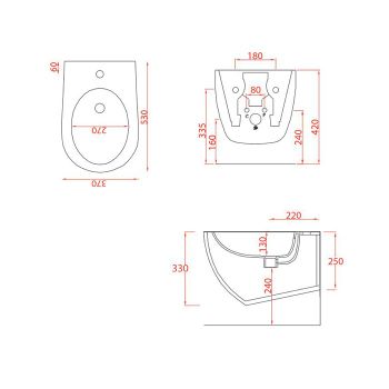 Биде Artceram File 2.0 подвесной с одним отверстием цвет черный матовый FLB001 17 00 — фото 1, Биде подвесные