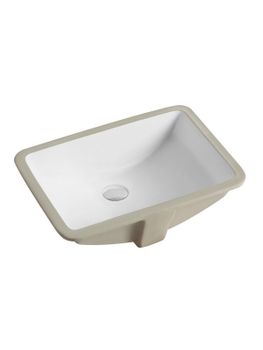 BOND S96-530 Раковина встраиваемая под столешницу 53х37,5х20см прямоугольная белая с переливом — фото 3, Раковины встраиваемые сверху