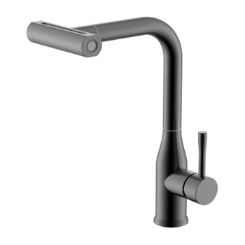 Смеситель для кухни с мультифункциональным изливом Splenka S206.49.09, графит — фото 1, Смесители для кухни