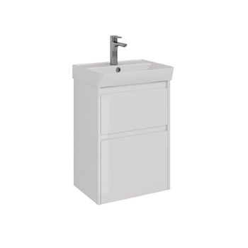 Тумба Lemark COMBI 50 см под 1 раковину, подвесная/напольная, 2 ящика, цвет корпуса, фасада: Белый г LM03C50T — фото 7, Тумбы под раковину