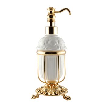 ELISABETTA Дозатор жидкого мыла настольный, керамика/золото 17061 — фото 1, Дозаторы