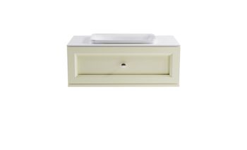 Тумба Классик 90 с 1ящ RAL1013 мат. с раковиной Ретро бел гл. и столешницей Solid бел гл. 4631177714139 — фото 2, Тумбы с раковиной