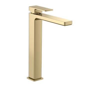 AQM6814GG Savona Смеситель для свободностоящей раковины 250мм, гладкий, подводка 1⁄2", золото — фото 1, Смесители для раковины