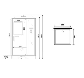 Душевая кабина Niagara Standart ST90/15Q (90х90х215) квадрат,поддон 15см,распашная,проф.белый,3 места — фото 11, Душевые кабины
