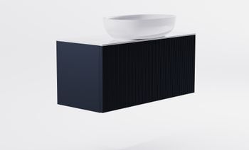 Тумба М-40 Slim 100см 1ящ RAL7024 мат./волна, раковина Атрия бел гл., столешница Solid бел гл. 4631177714689 — фото 2, Тумбы с раковиной