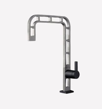 Смеситель для кухни Webert One-A ON921202441, черный/сталь — фото 1, Смесители для кухни