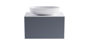 Тумба М-40 70см 1ящ цв NCS S 3005-R80B мат./волна, раковина Атрия бел гл., столешница Solid бел гл. 4631177713507 — фото 1, Тумбы с раковиной