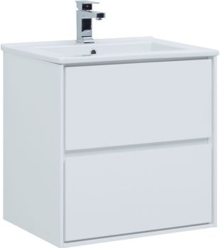 Тумба под раковину Aquanet Милан 65 белый глянец 00339965 — фото 9, Тумбы под раковину