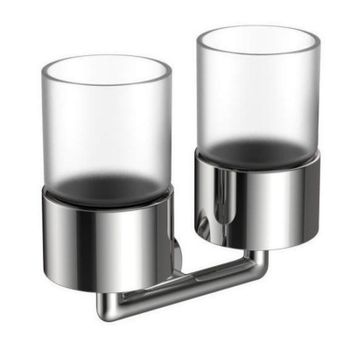 Стакан для ванной комнаты двойной Raglo R320.08, хром — фото 1, Стаканы для зубных щеток