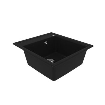 Кухонная мойка Lemark HANKA 450 врезная прямоугольная из кварцгранита, Антрацит 9910007 — фото 1, Кухонные мойки