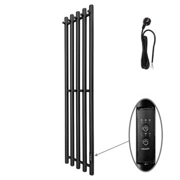 Полотенцесушитель электрический INARO 1200х240 правый, скр.монтаж, СНШ, черный матовый(RAL 9005), (Ferrum, 8 крючков), Маргроид Inaro-12024-1049-9005R — фото 5, Электрические полотенцесушители