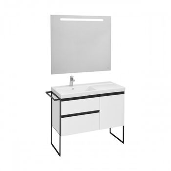 DOMI Тумба под раковину Gap Plus 100, 2 ящ., 1 дв., белый глянец, левая, ROCA 7857626806 — фото 8, Тумбы под раковину