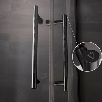 Душевой угол Veconi Premium Trento PTC-20GR, 1200Х900x2000, брашированный графит, стекло прозрачное PTC20-GR-12090-01-C4 — фото 4, Душевые уголки