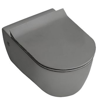Унитаз HATRIA Fusion A0Y1CC08 подвесной безободковый цвет антрацит — фото 1, Подвесные унитазы