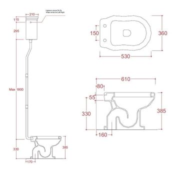 Бачок Artceram Hermitage на высокой трубе цвет белый HEC004 01 00 — фото 2, Смывные бачки скрытого монтажа