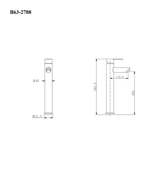 BOND Smart B63-2788 Смеситель однорычажный высокий без донного клапана для накладной раковины — фото 18, Смесители для раковины