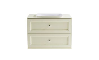 Тумба Классик 90см 2ящ RAL1013 мат., раковина Ретро бел глянц, столешница Solid в цвете 4631177715815 — фото 2, Тумбы с раковиной
