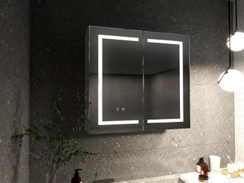 Шкаф зеркало для ванной с подсветкой Aquatek AQ7104-MLC, прямоугольное, сенсорное управление, 1000*700*133 — фото 5, Зеркальные шкафы в ванную