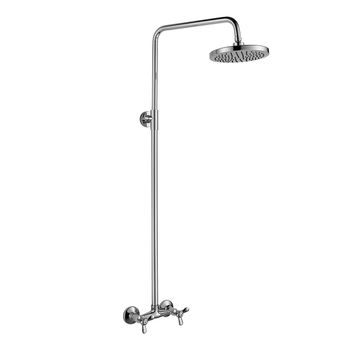 Q02 Смеситель для душа, без излива с верх.лейкой 'Троп.дождь', р/ДВ, хром, ROS, Q02-44 — фото 1, Смеситель для душа