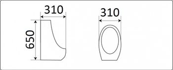 Писсуар подвесной CeramaLux X541S — фото 1, Писсуары