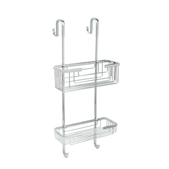 Полка для душевой кабины Fixsen прямая двухэтажная хром латунь FX-854-2 — фото 1, Полки для ванной и душа