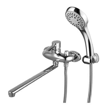 Atlantiss Смеситель для ванны, плоск.пов.излив 350мм боковой дивертор лейка, р/ОД, хром, LM, LM3217C — фото 1, Лейки для душа