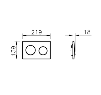 730-0280EXP Uno Панель смыва Хром — фото 1, Кнопки смыва