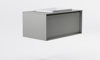 Тумба Фрейм 100см 1ящ NCS S 3502-y мат., раковина Антарес бел гл, столешница Solid в цвете 4631177715389 — фото 4, Тумбы с раковиной