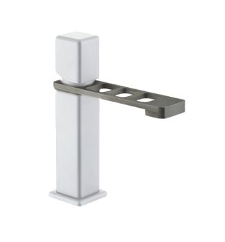 Смеситель для раковины Webert ONE-X OX830102741, белый/сталь — фото 1, Смесители для раковины